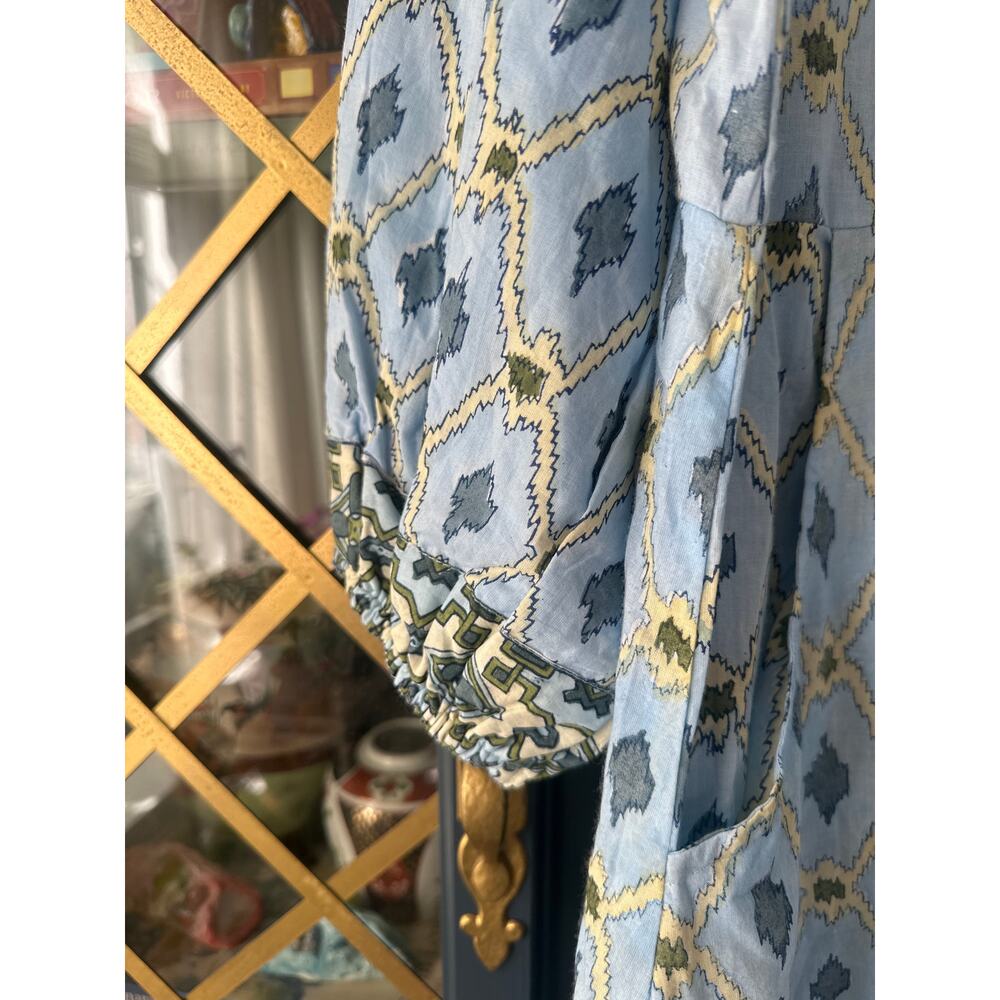 NWT Victoria Dunn Mulberry Ikat Midi Dress Mixed Print 3/4 sleeve large - Picture 4 of 7